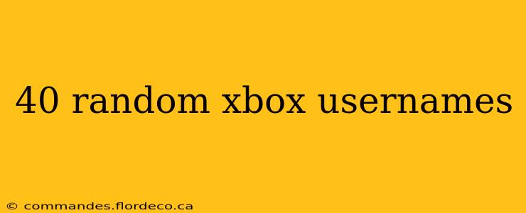 40 random xbox usernames