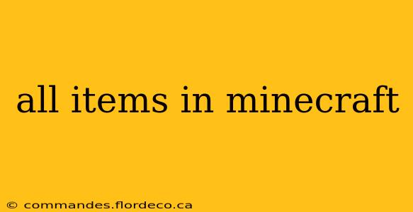 all items in minecraft