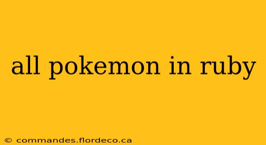 all pokemon in ruby