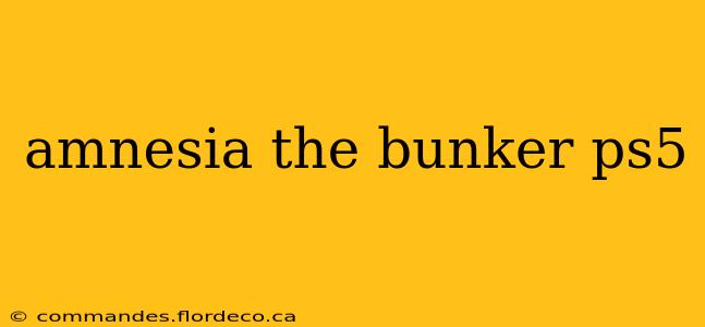 amnesia the bunker ps5