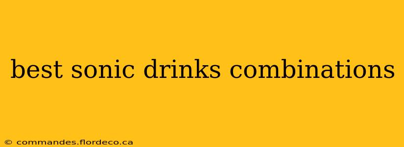 best sonic drinks combinations