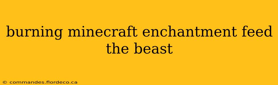 burning minecraft enchantment feed the beast