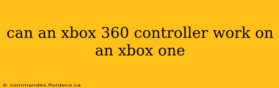 can an xbox 360 controller work on an xbox one