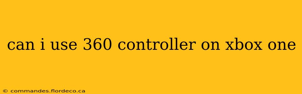 can i use 360 controller on xbox one