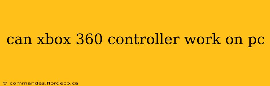 can xbox 360 controller work on pc
