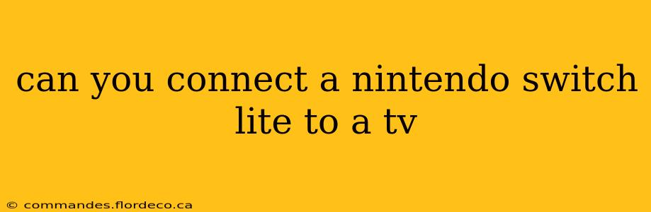 can you connect a nintendo switch lite to a tv