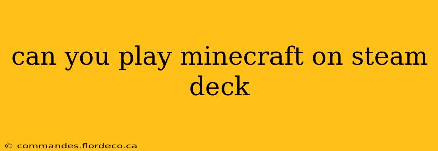 can you play minecraft on steam deck