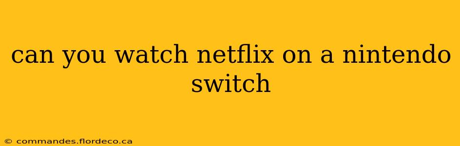 can you watch netflix on a nintendo switch