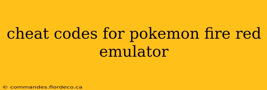 cheat codes for pokemon fire red emulator