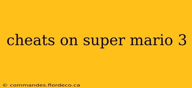 cheats on super mario 3