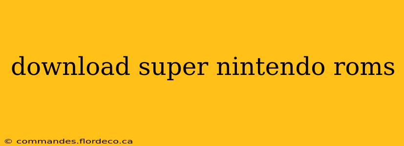 download super nintendo roms