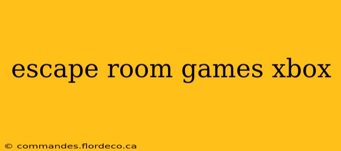 escape room games xbox