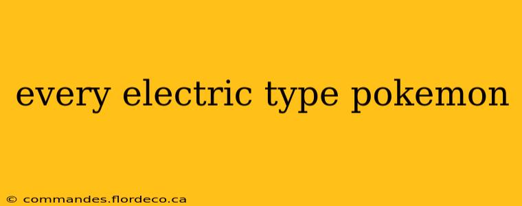 every electric type pokemon