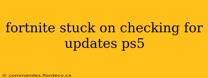 fortnite stuck on checking for updates ps5