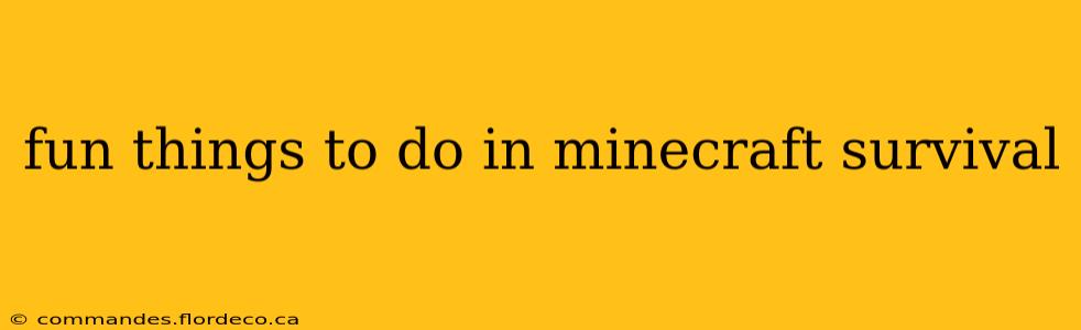 fun things to do in minecraft survival