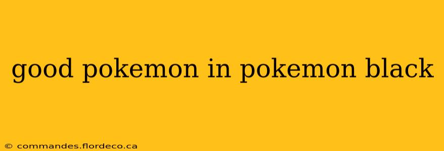 good pokemon in pokemon black