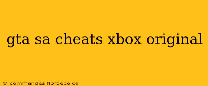 gta sa cheats xbox original