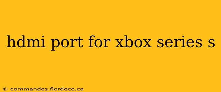 hdmi port for xbox series s