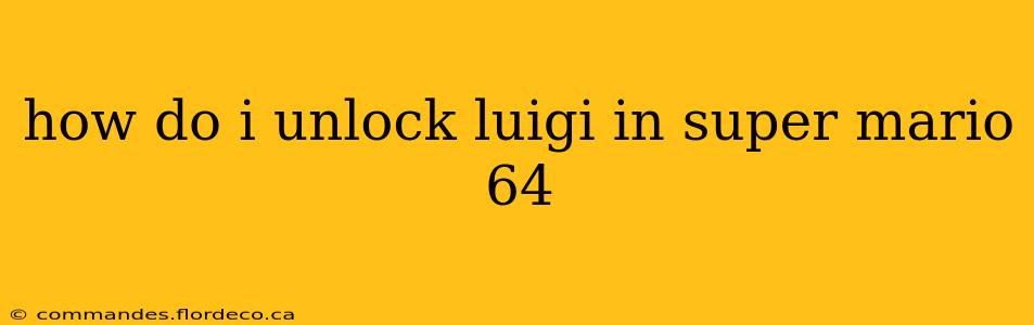 how do i unlock luigi in super mario 64
