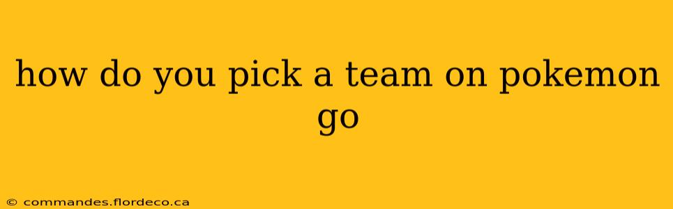 how do you pick a team on pokemon go