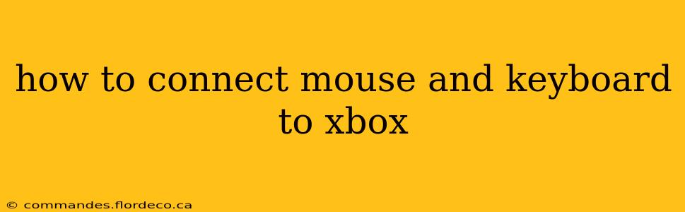 how to connect mouse and keyboard to xbox