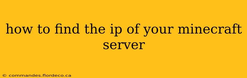 how to find the ip of your minecraft server