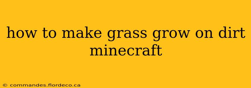 how to make grass grow on dirt minecraft