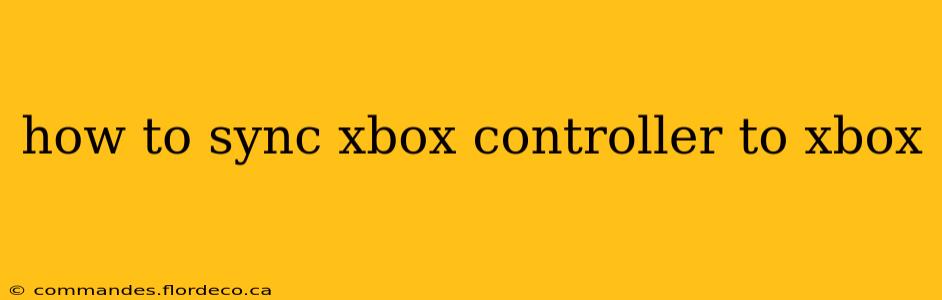 how to sync xbox controller to xbox