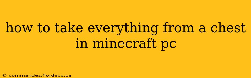 how to take everything from a chest in minecraft pc