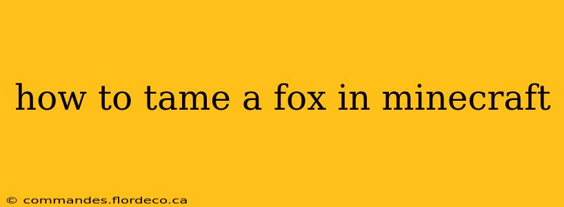 how to tame a fox in minecraft