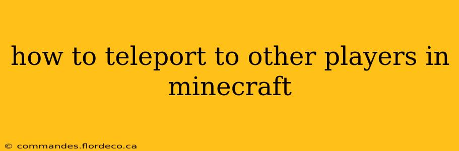 how to teleport to other players in minecraft