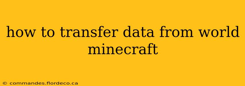 how to transfer data from world minecraft
