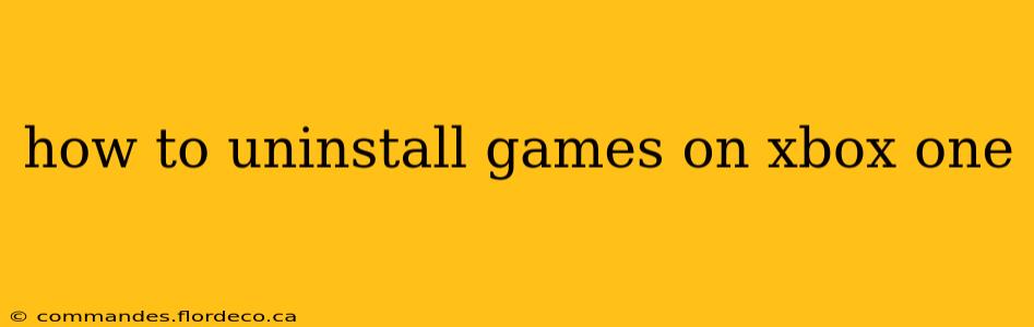 how to uninstall games on xbox one