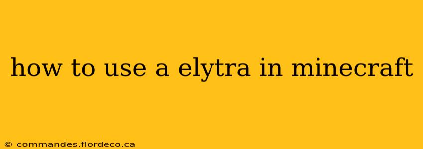 how to use a elytra in minecraft