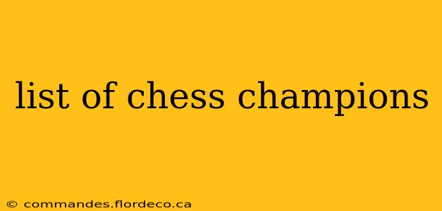 list of chess champions