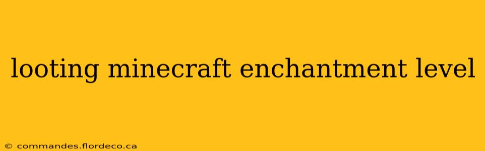 looting minecraft enchantment level