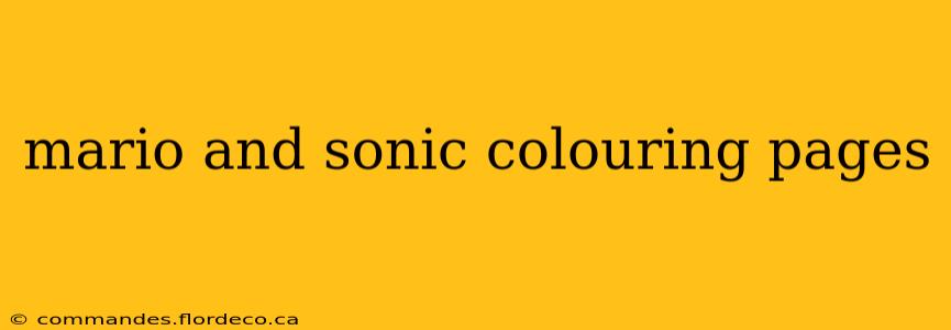 mario and sonic colouring pages