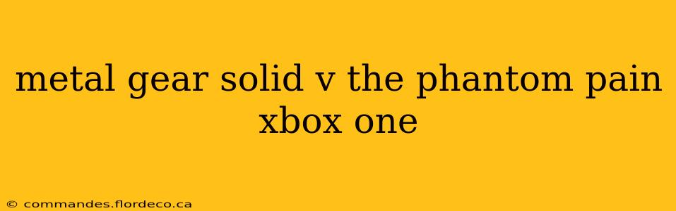metal gear solid v the phantom pain xbox one