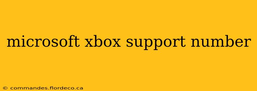 microsoft xbox support number