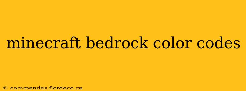 minecraft bedrock color codes