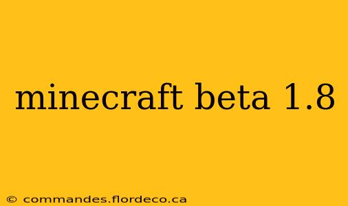 minecraft beta 1.8