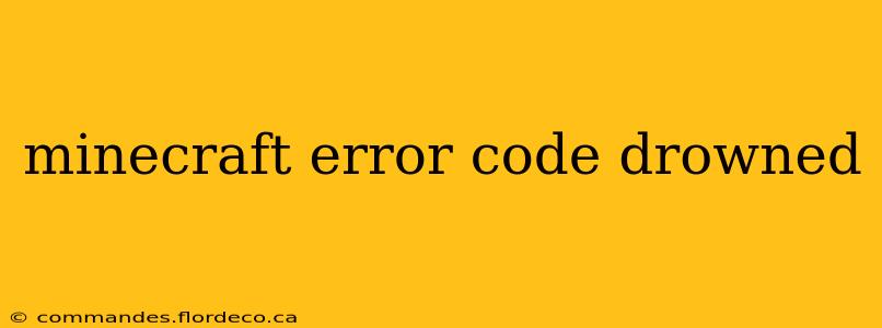 minecraft error code drowned