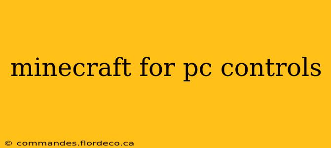 minecraft for pc controls