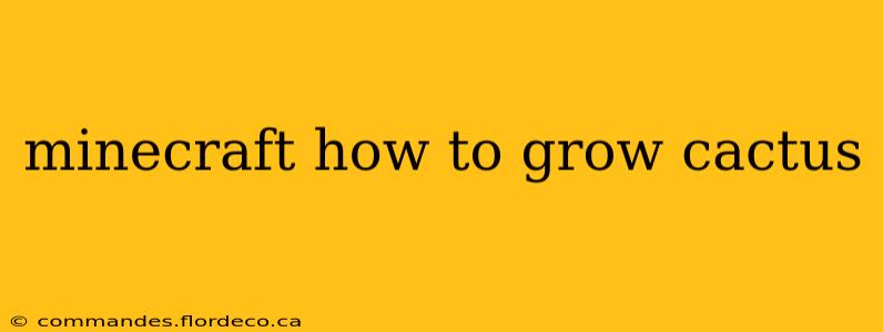 minecraft how to grow cactus