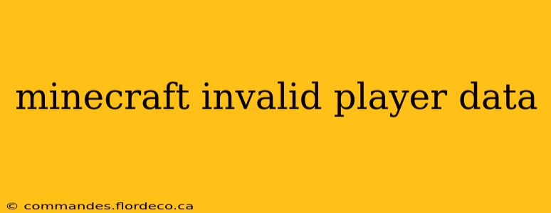 minecraft invalid player data