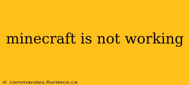 minecraft is not working