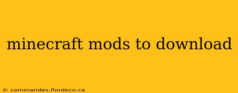 minecraft mods to download