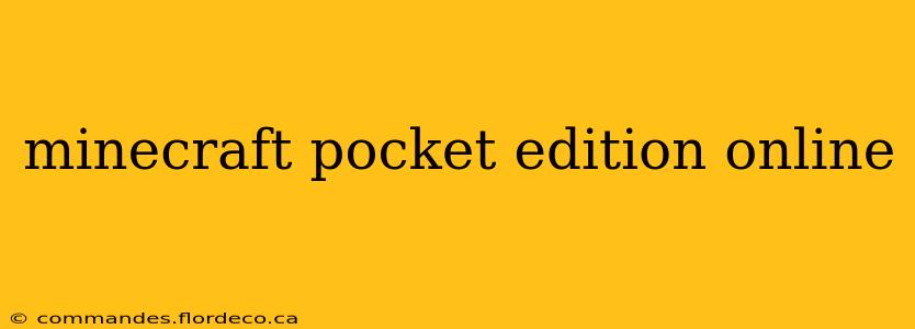 minecraft pocket edition online