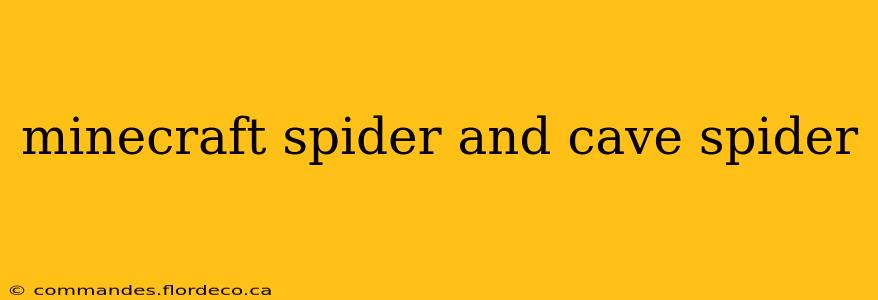 minecraft spider and cave spider
