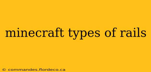 minecraft types of rails
